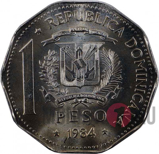 1 песо - Монтесинос, Энрикильо, Лемба - 1984 год - Доминикана