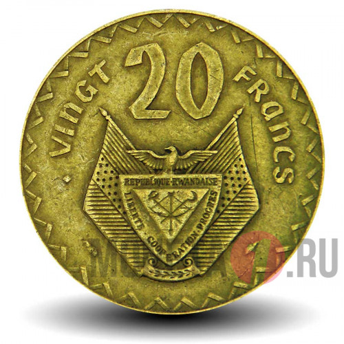 20 франков 1977 года - Руанда - Банановое дерево