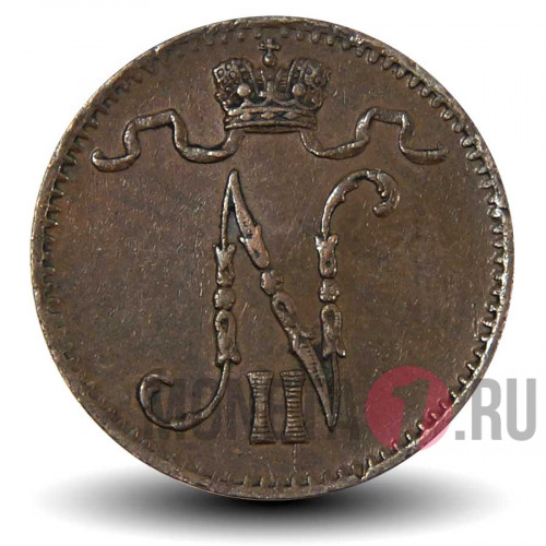 1 пенни 1901 года - Русская Финляндия - Вензель Николая II