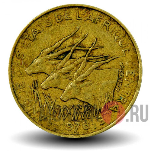 10 франков 1978 года - Центрально-Африканские штаты - Антилопы