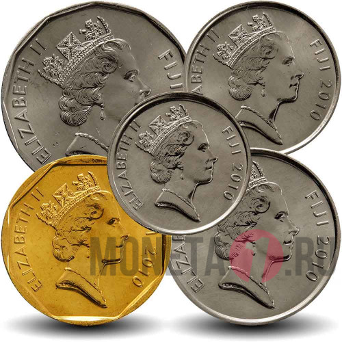 Набор монет Фиджи 2009-2010 гг - 5 монет