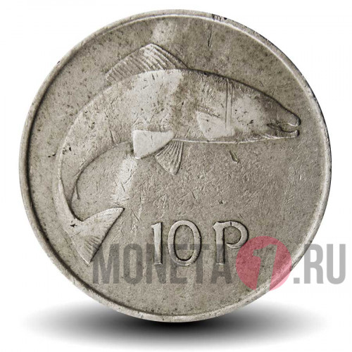 10 пенсов 1971 года - Ирландия - Лосось