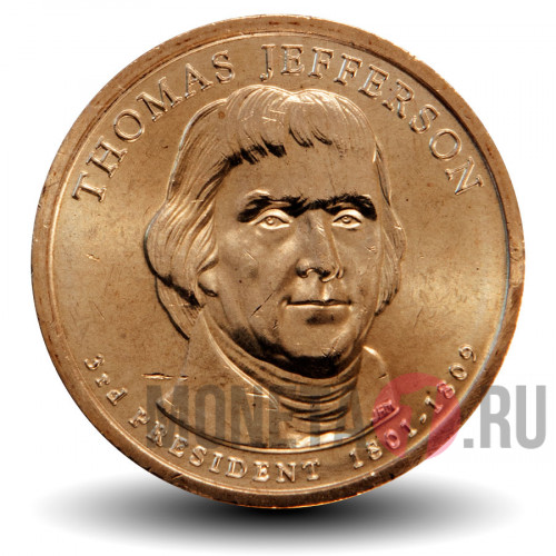 1 Dollar - 3-ий президент США - Thomas Jefferson - P
