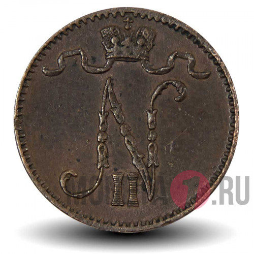 1 пенни 1899 года - Русская Финляндия - Вензель Николая II