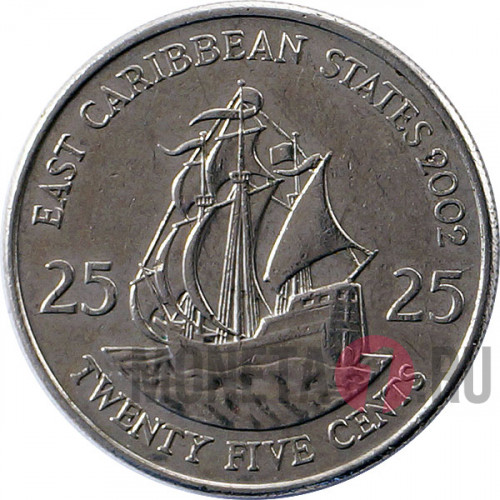 25 Cents 2002 год - Брит. Карибские Территории