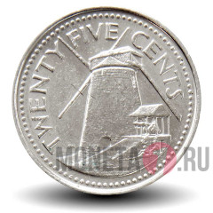 25 центов 2011 года - Барбадос - Мельница Моргана Льюиса