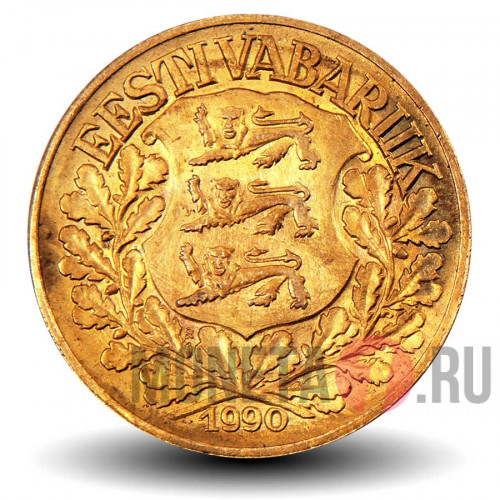 1 крона 1990 года - Эстония - Корабль