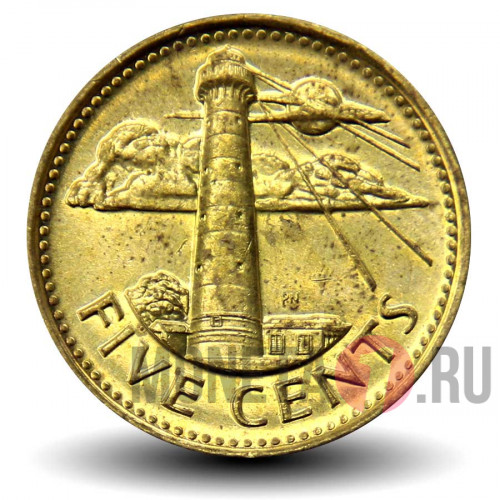 5 центов 2011 года - Барбадос - Маяк Гордон