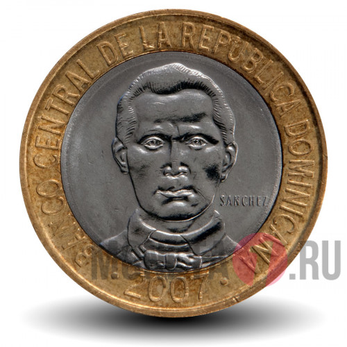 5 песо 2007 года - Доминикана