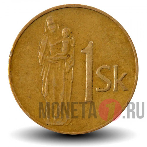 1 крона 1993 года - Словакия - Мадонна с ребенком