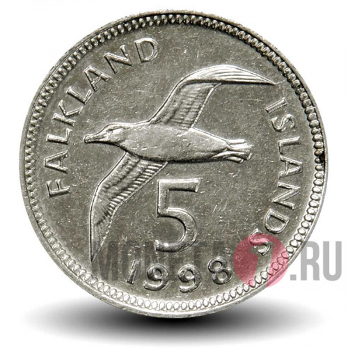 5 пенсов 1998 года - Фолклендские острова - Альбатрос
