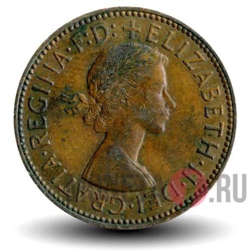 Half Penny 1957 года - Elizabeth II - Великобритания
