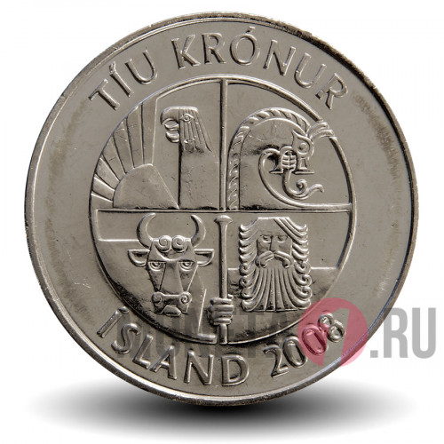 10 крон 2008 года - Исландия - Мойва