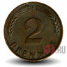 2 пфеннига 1960 года - ФРГ - Дуб - F