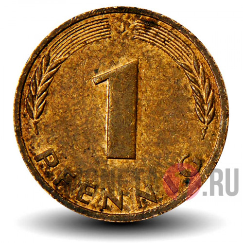 1 пфенниг 1987 года - ФРГ - J