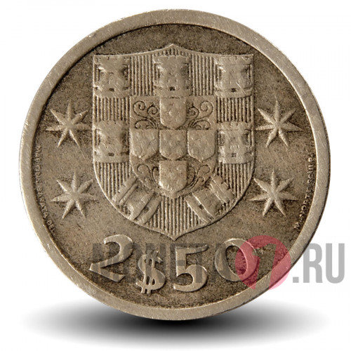 2,5 эскудо 1965 года - Португалия - Парусник