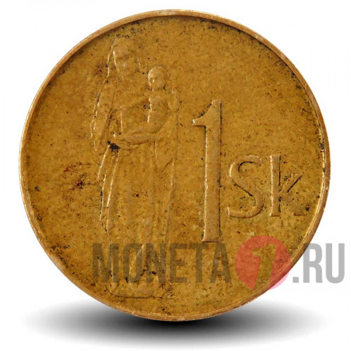 1 крона 1994 года - Словакия - Мадонна с ребенком
