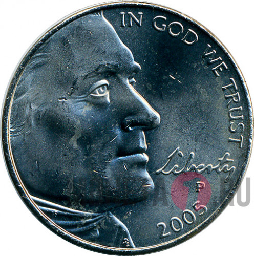 5 Cents 2005 год - Бизон - P