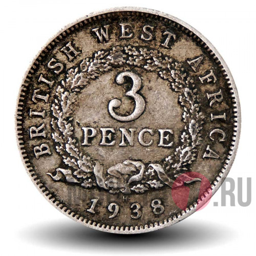 3 пенса 1938 года - H - Британская Западная Африка - George VI