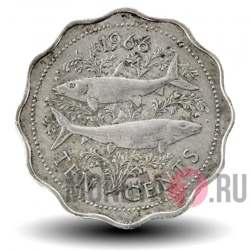 10 центов 1966 года - Бонфиш - Багамы