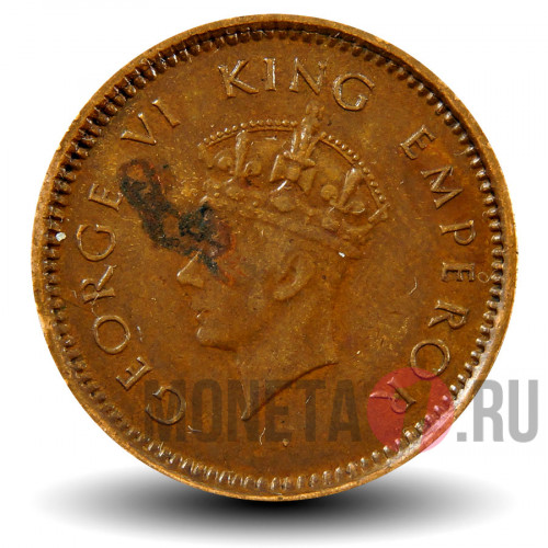 1/2 пайса 1939 года - Британская Индия - George VI - Мумбайский мондвор