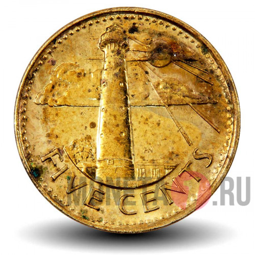5 центов 2014 года - Барбадос - Маяк Гордон