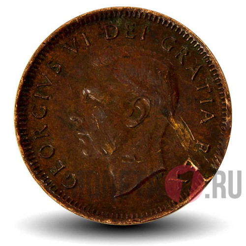1 цент 1949 года - Канада - Кленовый лист