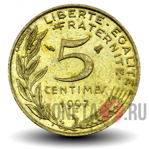 5 сантимов 1997 года - Франция