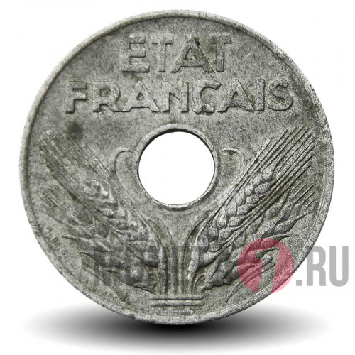 20 сантимов 1943 года - Франция - Vichy - Оккупация WWII