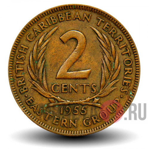 2 цента 1955 года - Брит. Карибские Территории