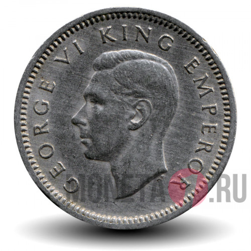 3 пенса 1947 года - Новая Зеландия - 2 дубины Пату