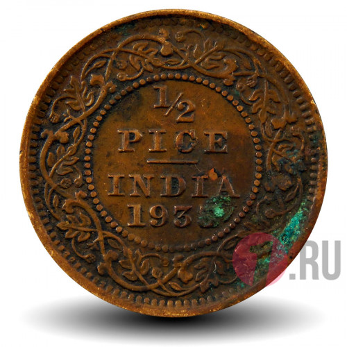 1/2 пайса 1935 года - Британская Индия - George V
