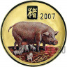 20 Вон 2007 года - Год Свиньи - КНДР, Большая монета