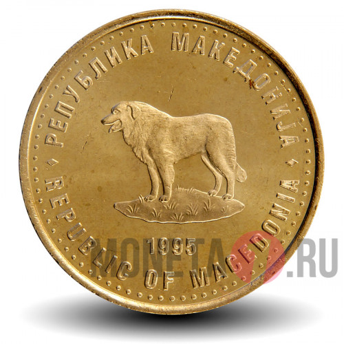 1 денар FAO 1995 года "Собака" - Македония
