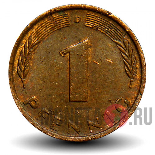 1 пфенниг 1976 года - ФРГ - D