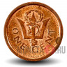 1 цент 2009 года - Барбадос - Трезубец