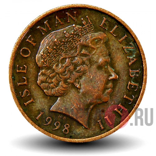 1 пенни 1998 года - Остров Мэн - Мяч для регби