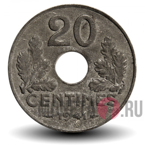 20 сантимов 1941 года - Франция - Правительство Виши