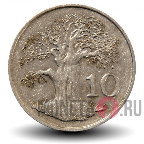 10 центов 1987 года - Зимбабве - Баобаб