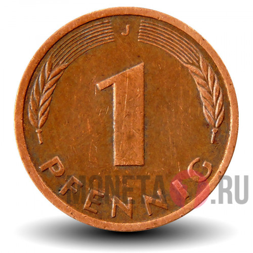 1 пфенниг 1990 года - ФРГ - J