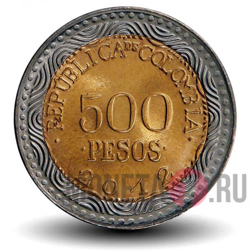 500 песо 2012 - Колумбия - Лягушка- биметалл