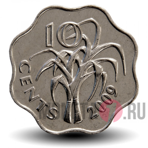 10 центов 2009 года - Свазиленд - Мсвати III