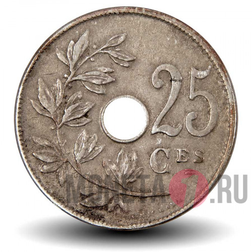 25 сантимов 1909 года - Бельгия - Леопольд II - BELGIQUE