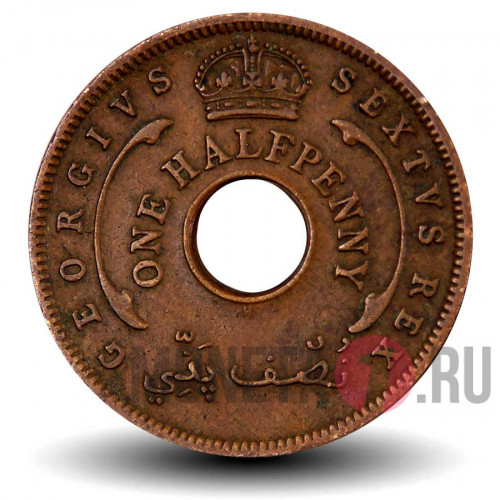 1/2 пенни 1952 года - H - Британская Западная Африка - George V