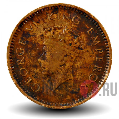 1/2 пайса 1939 года - Британская Индия - George VI