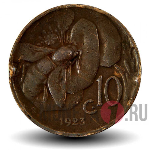 10 чентезимо 1923 года - Италия - Vittorio Emanuele III
