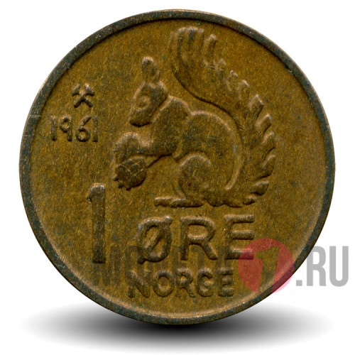 1 эре 1961 года - Норвегия - Белка