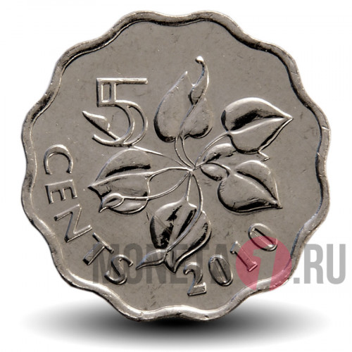 5 центов 2010 года - Свазиленд - Мсвати III