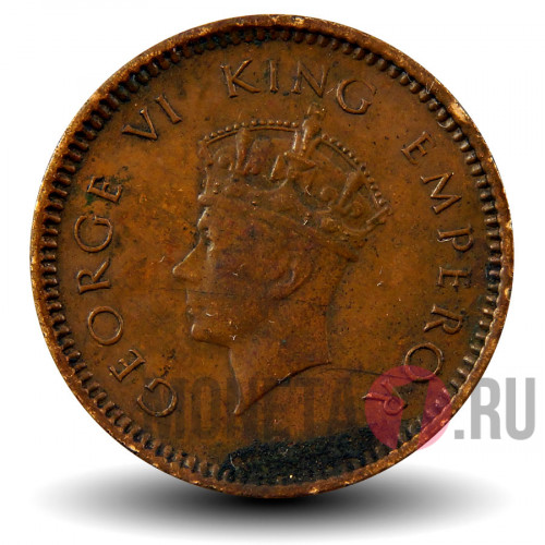 1/2 пайса 1940 года - Британская Индия - George VI