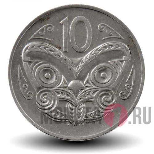 10 центов 1972 года - Новая Зеландия - Маска Маори